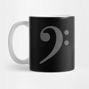 Bass Player Gift - Distressed Grey / Gray Bass Clef Mug